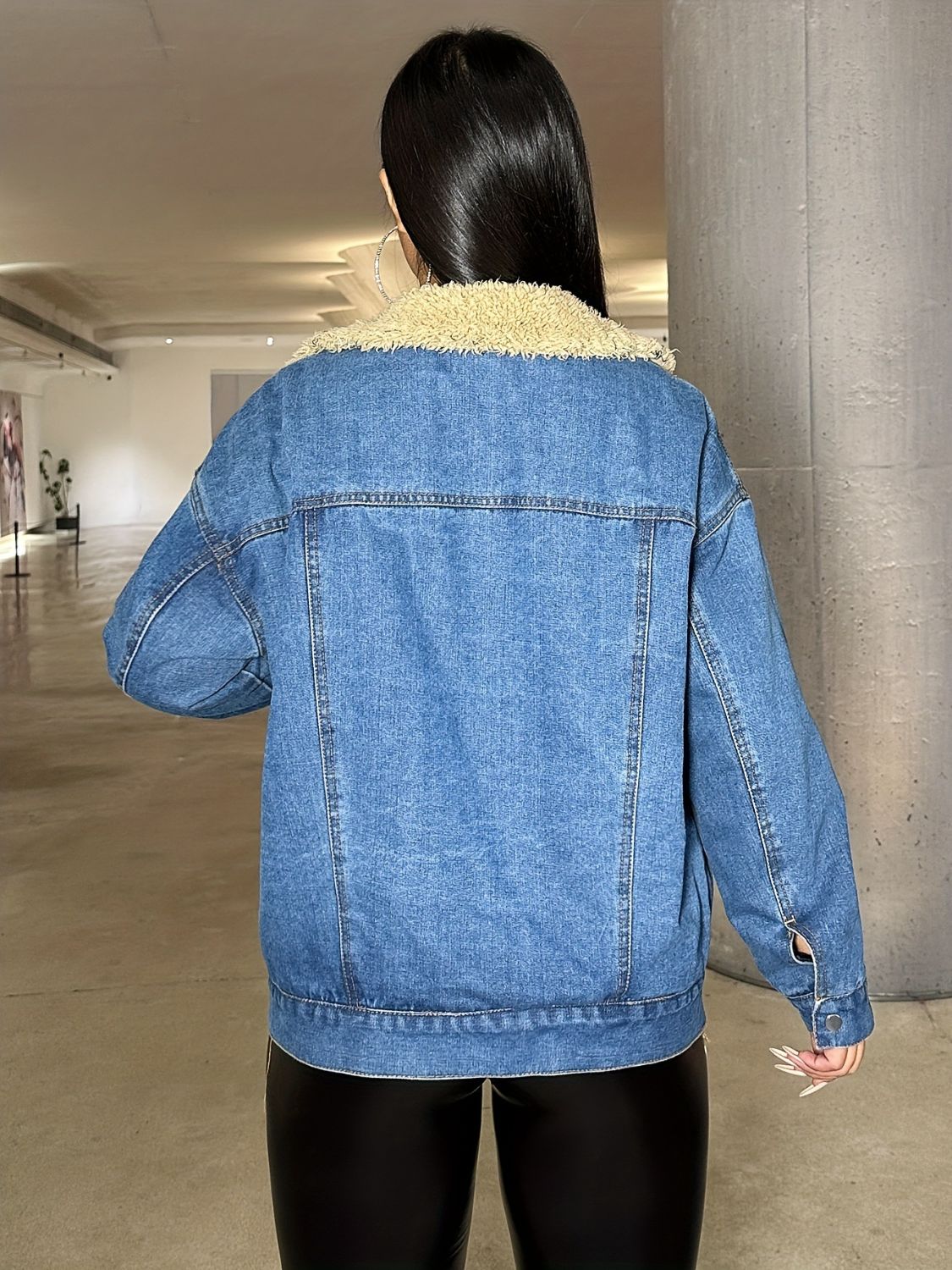 Snap Down Long Sleeve Denim Jacket