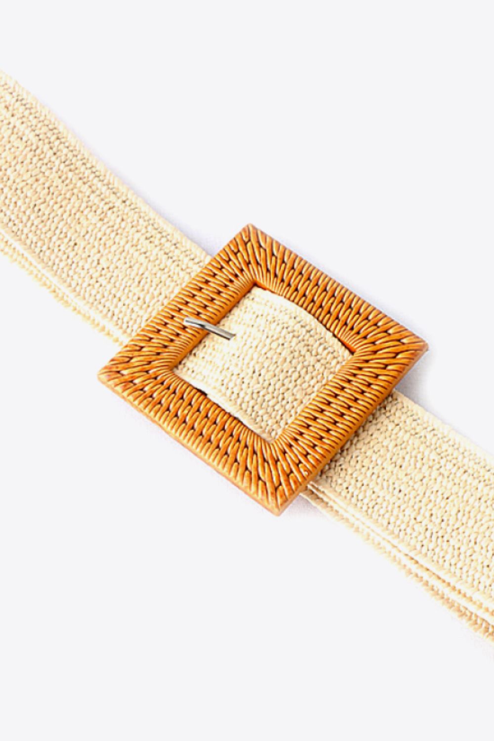 Square Buckle Elastic Braid Belt