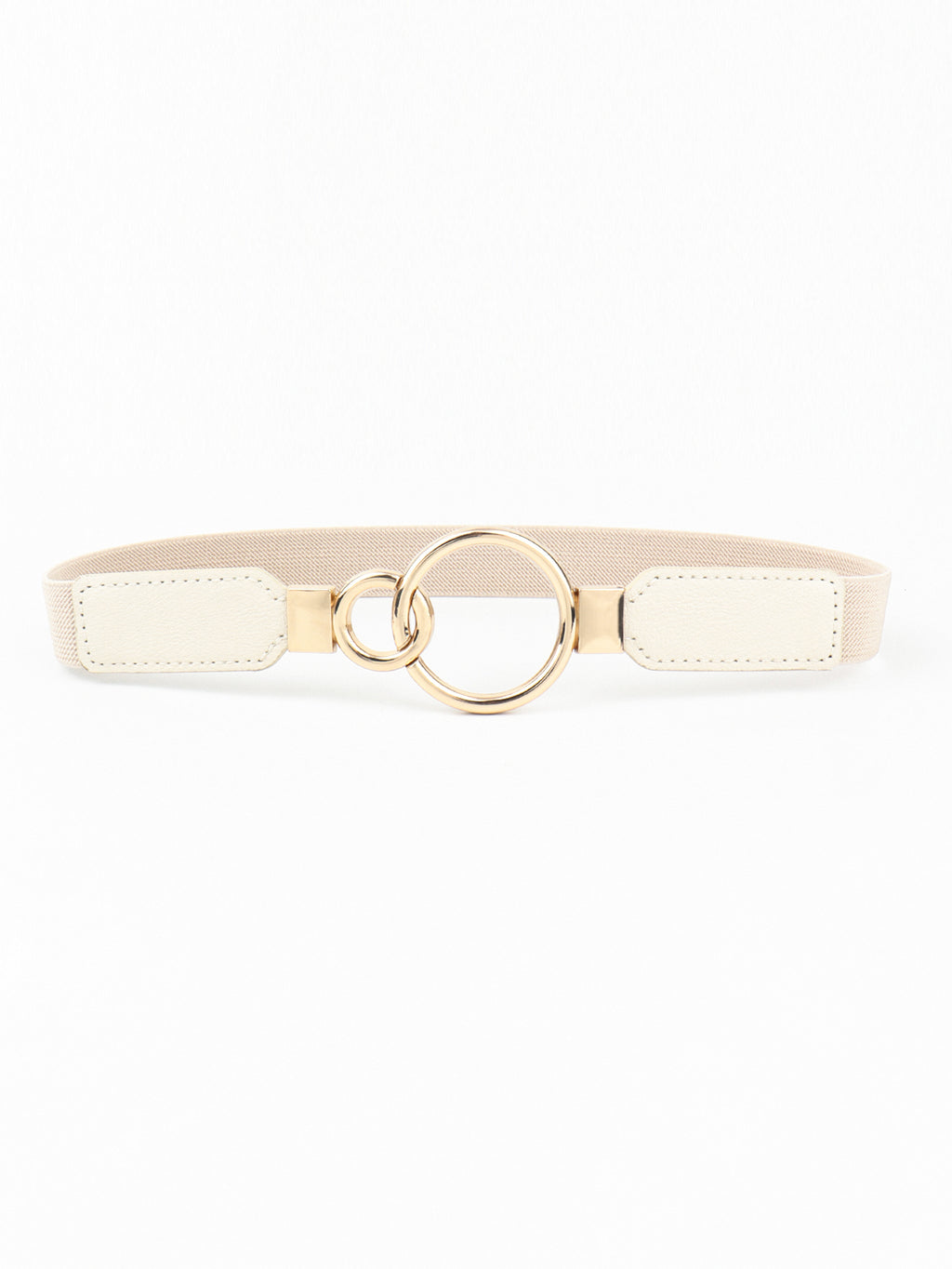 Double Ring Buckle Elastic PU Belt