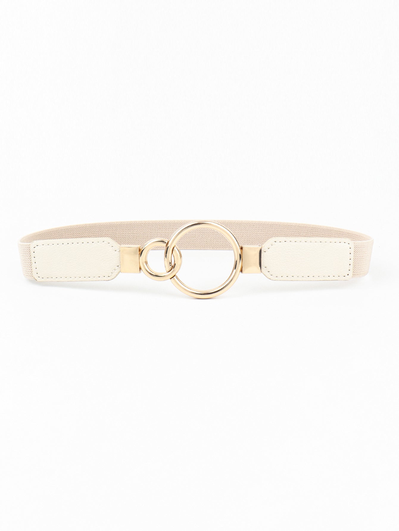 Double Ring Buckle Elastic PU Belt