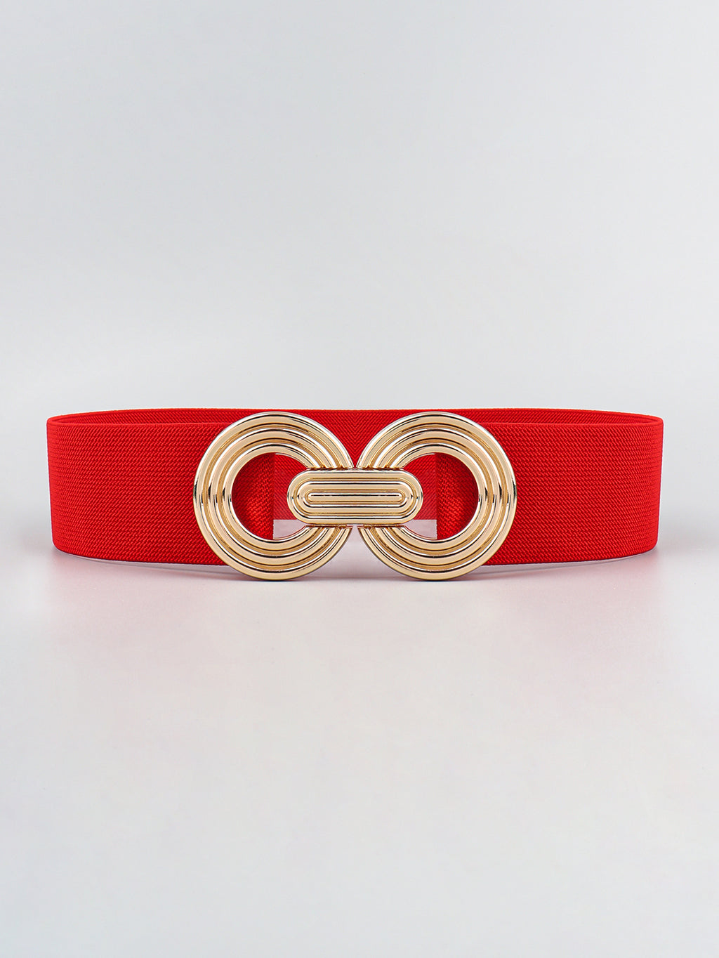 Geometric Buckle Elastic Wide Belt
