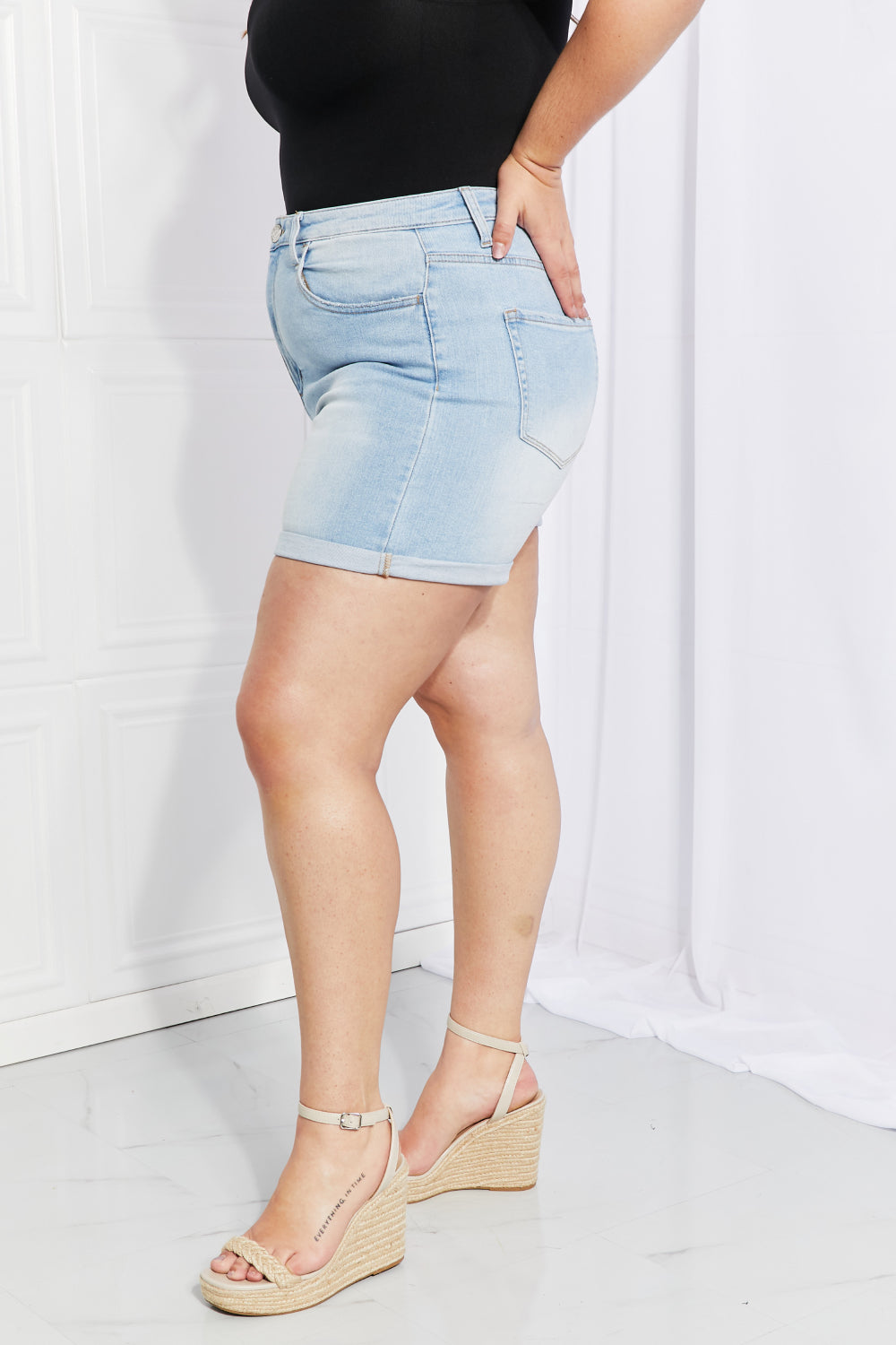 Vervet by Flying Monkey Full Size Cuffed Denim Shorts