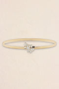 Rhinestone Butterfly Elastic Metal Belt
