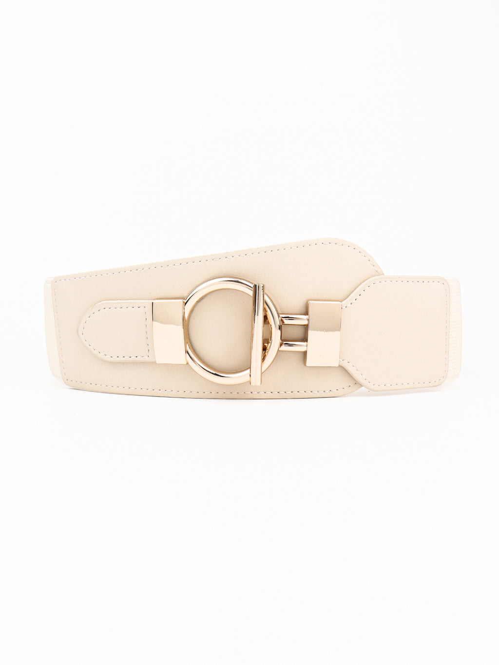 PU Elastic Wide Belt with Alloy Buckle
