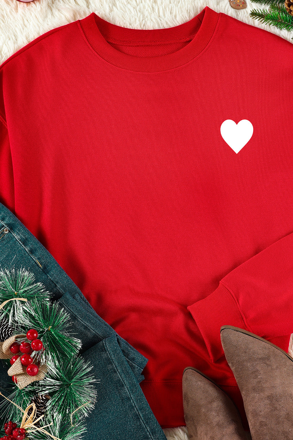 NAUGHTY NICE Heart Graphic Sweatshirt